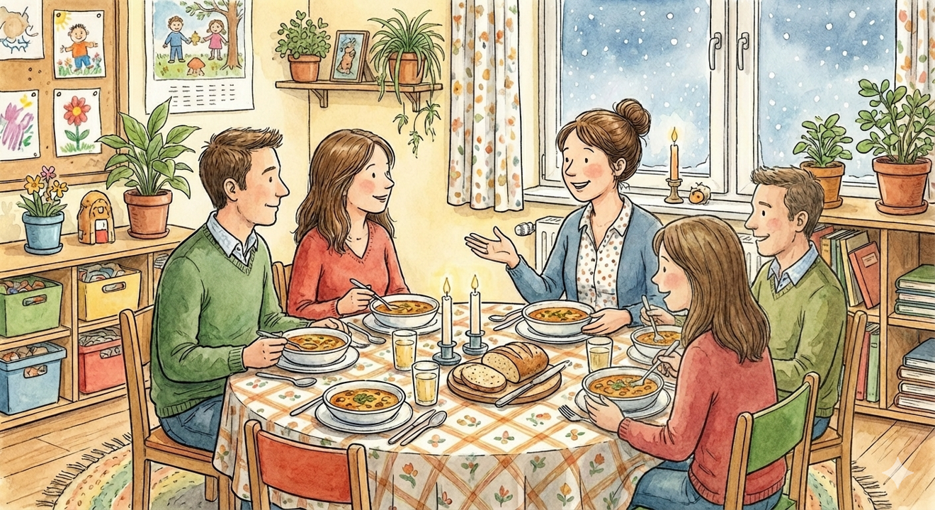 en gruppe mennesker som sitter rundt et bord med mat på en gruppe mennesker som sitter rundt et bord med mat på