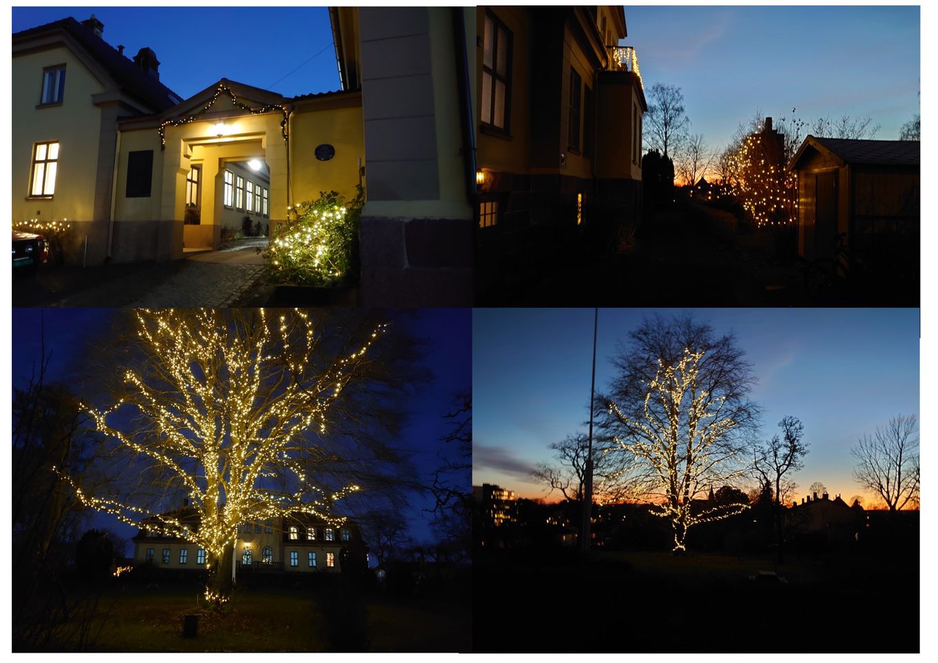 Skolen pyntet med julelys Skolen pyntet med julelys